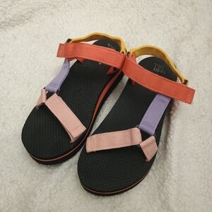 Time & Tru Colorful Women's Platform Sandals Size 7